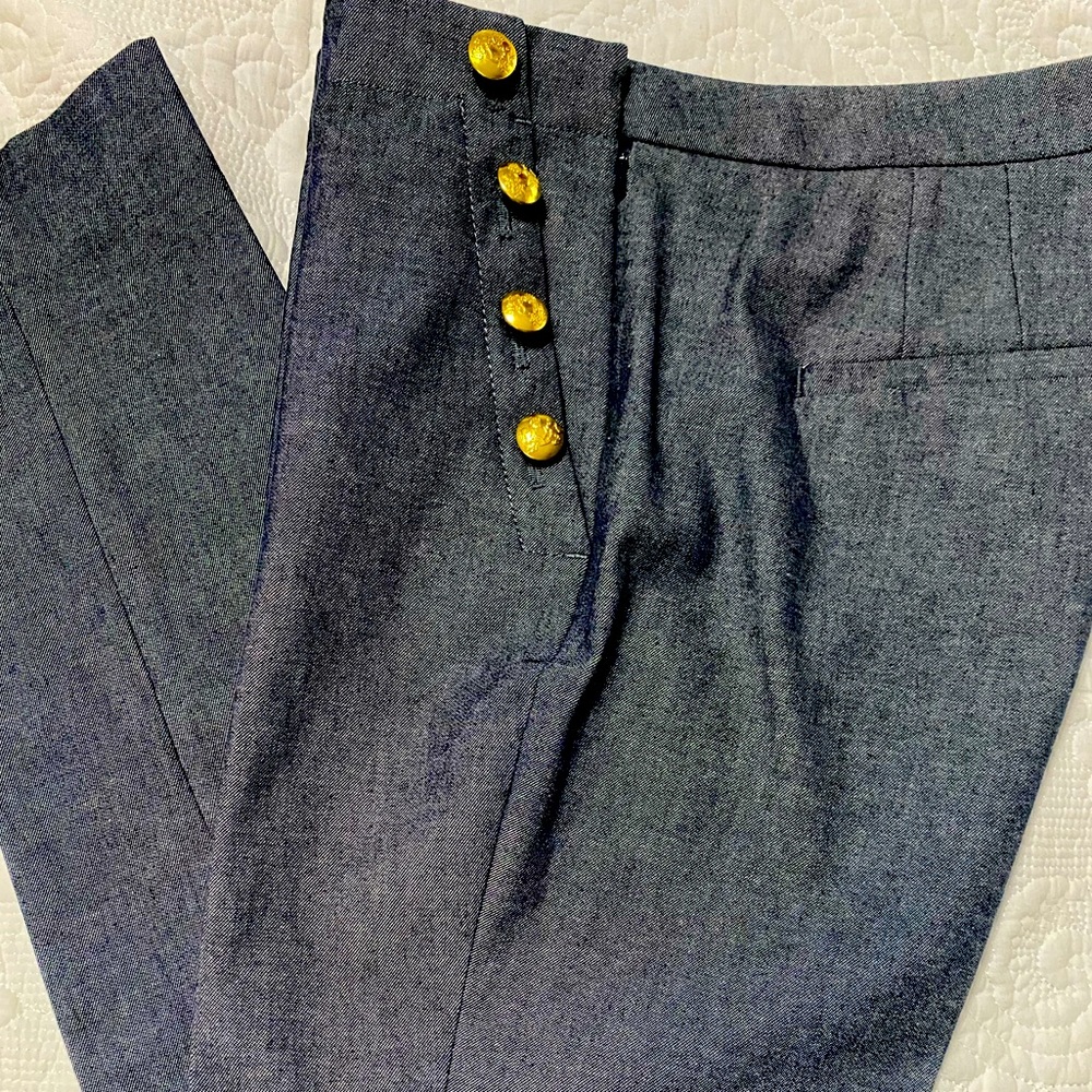 Banana Republic sailor-button embellished pocket pants.